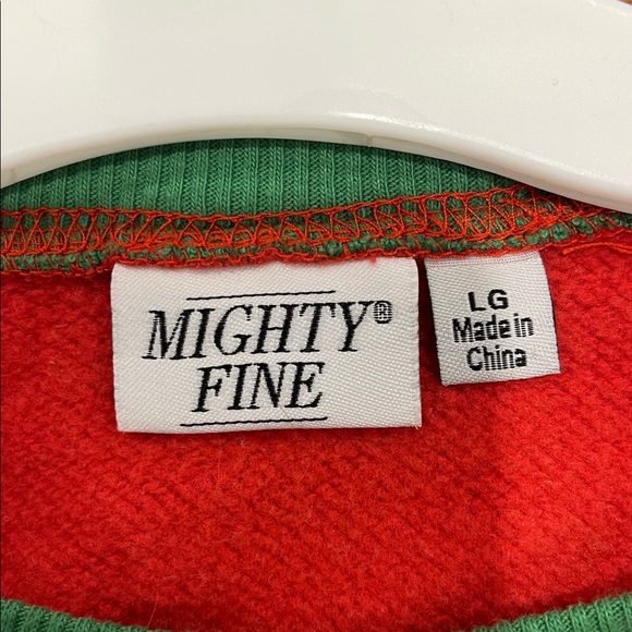 Upcycled holiday sweatshirt with bell sleeves and peplum. Size women's L. - Picture 3 of 3